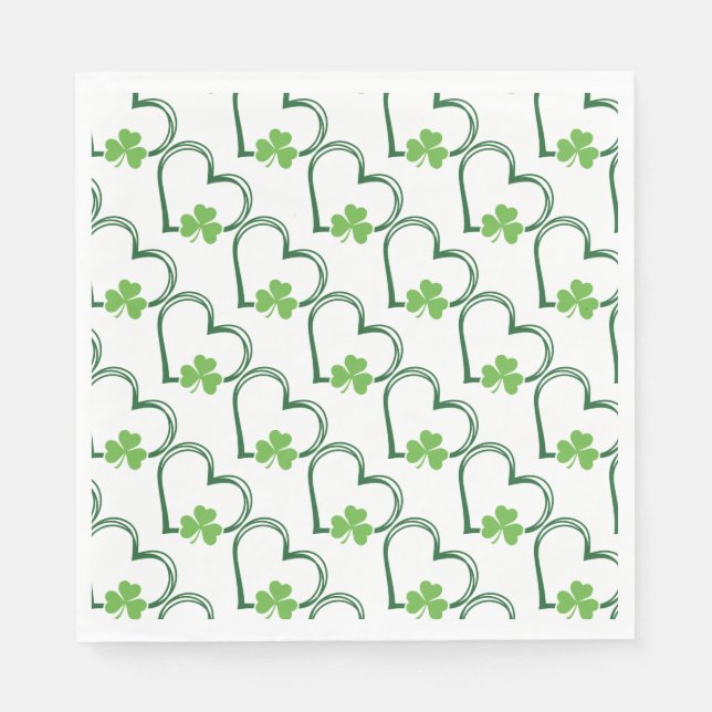 Lucky Hearts and Clovers Serviette (Vorderseite)