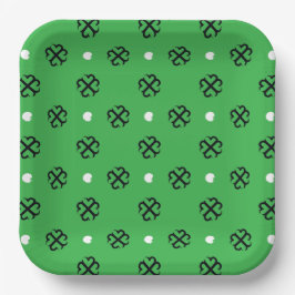 Lucky Hearts Kleeblatt Paper Plate Pappteller