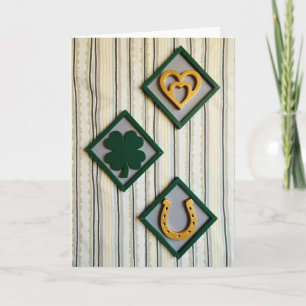 Lucky Hearts Shamrock Art Karte