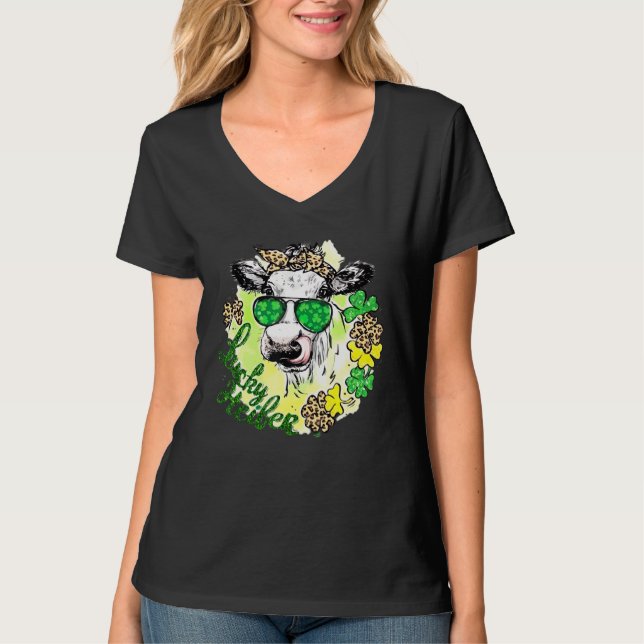 Lucky Heifer St Patrick S Day Cow Klettergarten T-Shirt (Vorderseite)