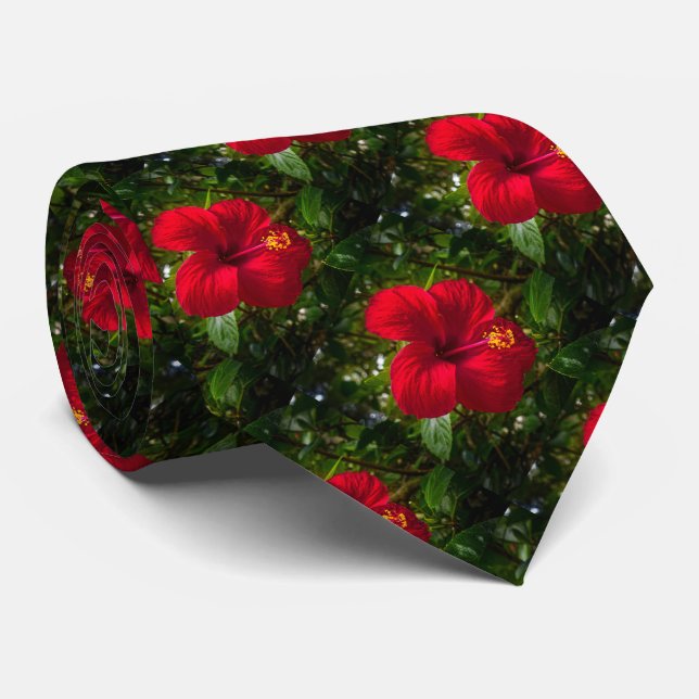 "Lucky Hibiscus" Krawatte (Gerollt)