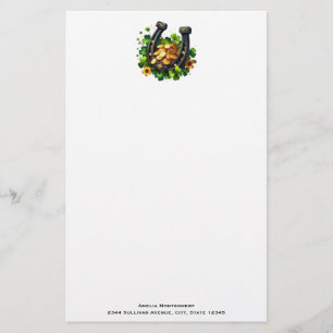 Lucky Horseshoe Goldmünzen und Klee Briefpapier
