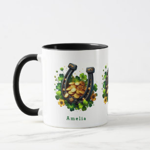 Lucky Horseshoe Goldmünzen und Klee Tasse