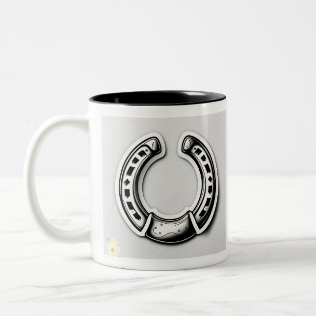 "Lucky Horseshoe Ink" Zweifarbige Tasse (Links)