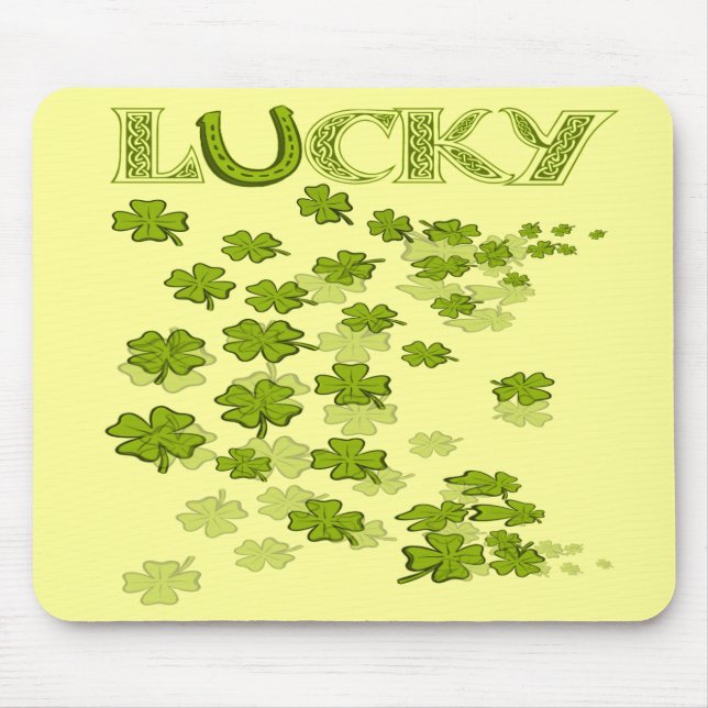 Lucky HorseShoe Kleeblatts Mousepad (Vorne)