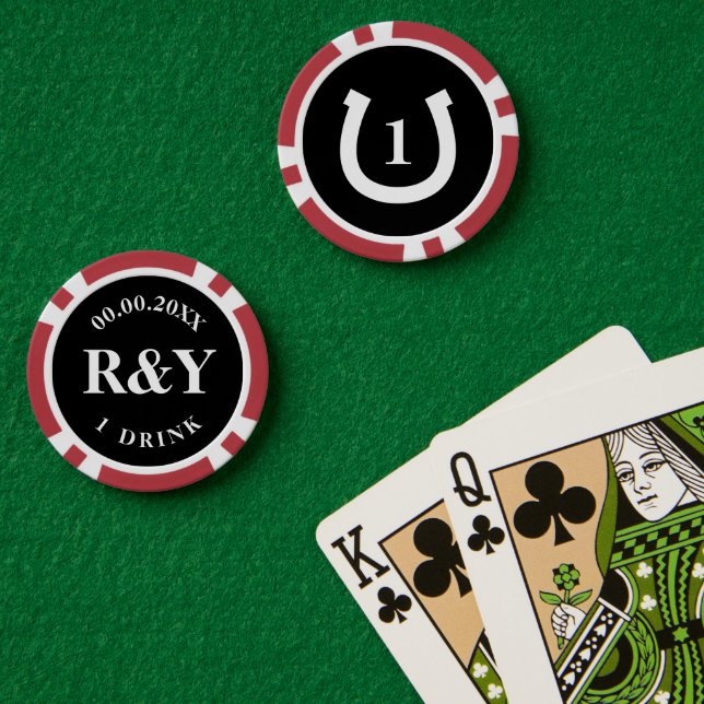 Lucky Horseshoe Logo Las Vegas Hochzeit Poker Chip (Pokertisch (doppelt))