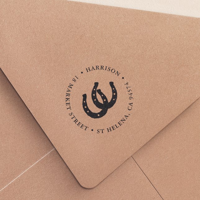 Lucky Horseshows Runde Rücksendeadresse Permastempel (Von Creator hochgeladen)