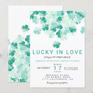 Lucky in der Liebe grüner Klee St Patrick schicke  Einladung