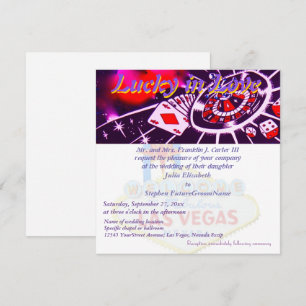 Lucky in der Liebe Las Vegas Hochzeit Einladung
