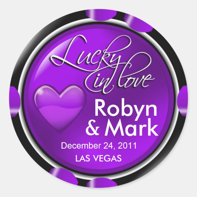 Lucky in der Liebe Vegas New Orleans Club Runder Aufkleber (Vorderseite)