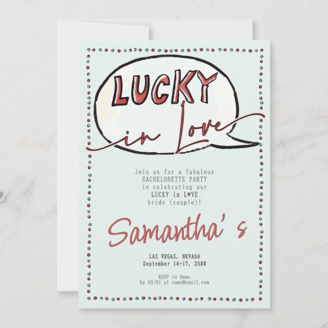 Lucky in Liebe Las Vegas Casino Einladung (Vorderseite)