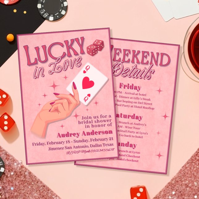Lucky in Love  Bachelorette  Einladung (Lucky in Love Bachelorette Invitation)