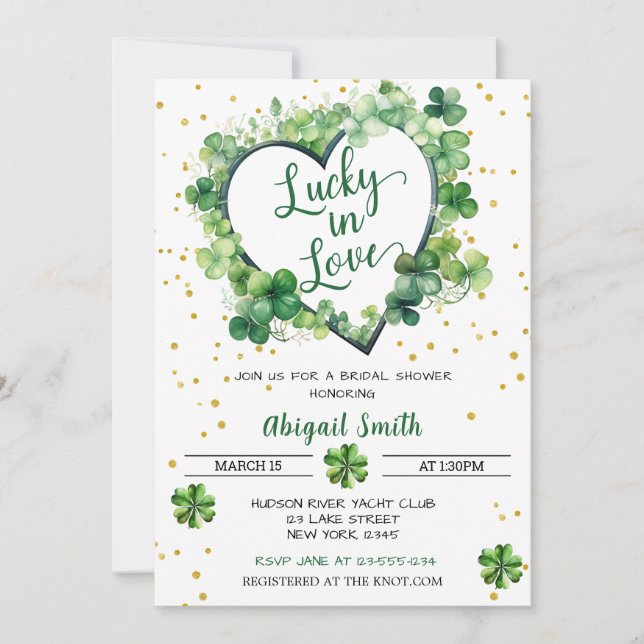 LUCKY IN LOVE BRIDAL DOUCHE Invitation (Devant)