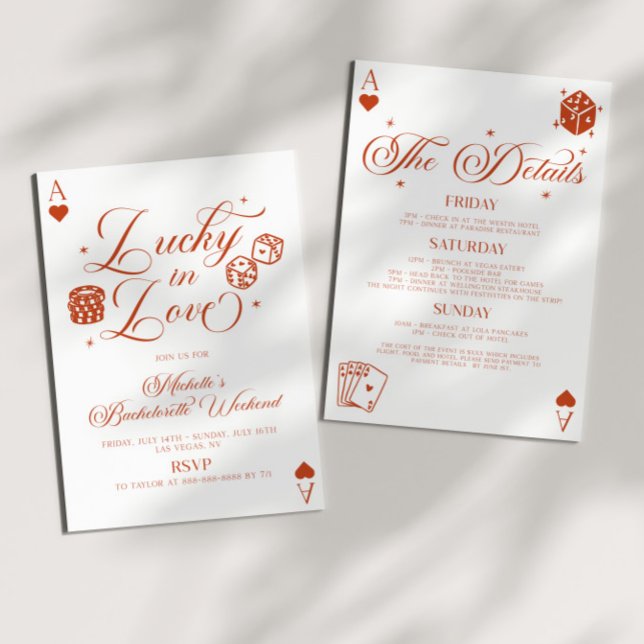 Lucky In Love Casino Bachelorette Weekend Party Einladung (Von Creator hochgeladen)