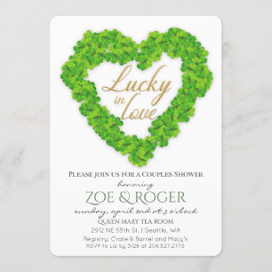 Lucky In Love Clover Couples Douche Invitation