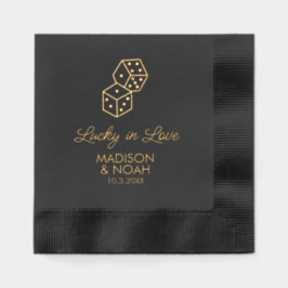 Lucky in Love Custom Wedding Foil serviettes empil