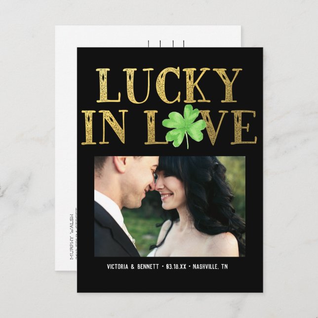 Lucky in Love | Enregistrer la carte postale Date (Devant / Derrière)