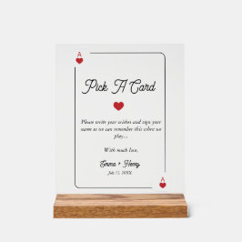 Lucky in Love Grab a Card Acrylic Sign Acrylschild