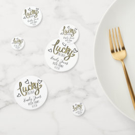 Lucky in Love Hearts Junggesellinnenabschied Konfetti