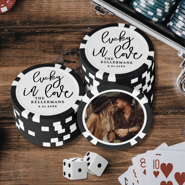 Lucky In Love Photo Wedding Pokerchips (Lucky In Love Photo Wedding Poker Chips)