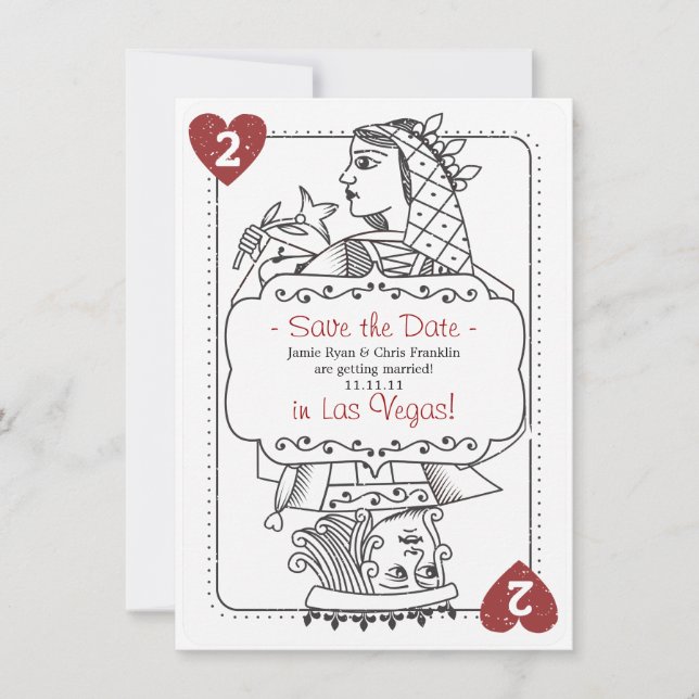 Lucky in Love Save the Date - 2 of Hearts (Devant)