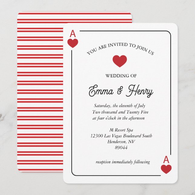 Lucky in Love Wedding Invitation  (Devant / Derrière)