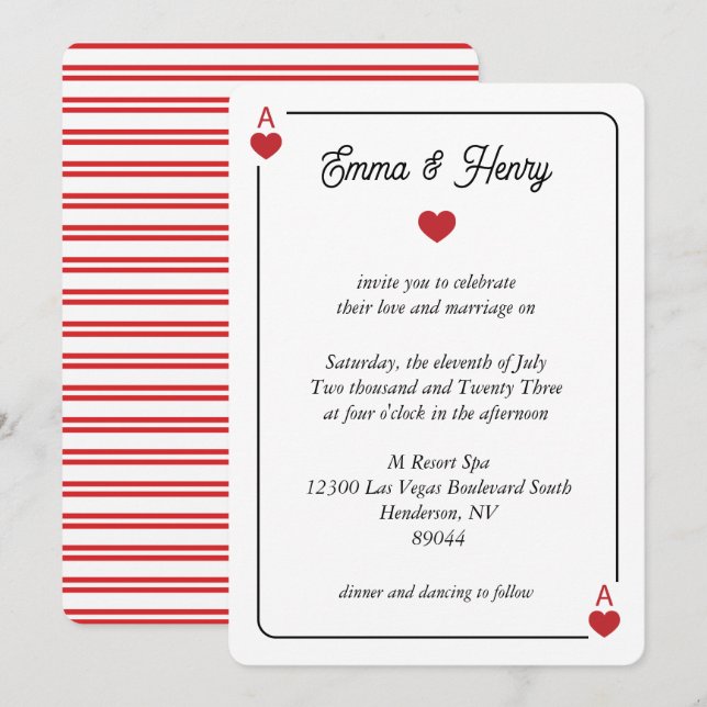Lucky in Love Wedding Invitation Einladung (Vorne/Hinten)