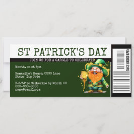 Lucky Irish Boarding Pass Ticket St Patrick's Day Einladung