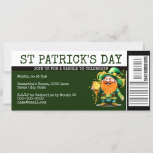 Lucky Irish Boarding Pass Ticket St Patrick's Day Einladung