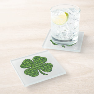 Lucky Irish Clover Glasuntersetzer