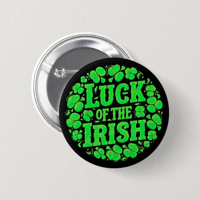Lucky Irish Clovers Button (Vorne & Hinten)