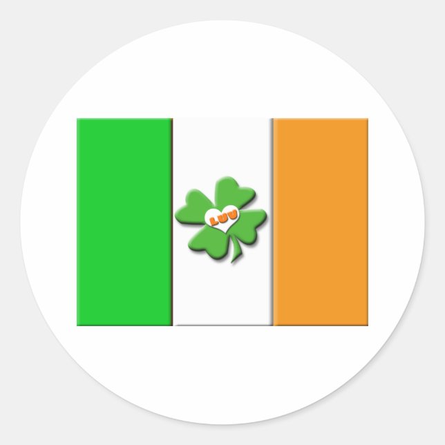 Lucky Irish Flag Runder Aufkleber (Vorderseite)