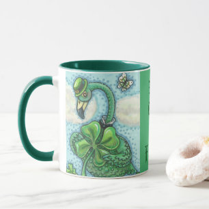 Lucky Irish Flamingo ST. PATRICK'S DAY TASSE grün