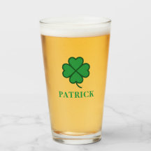 Lucky Irish Four Green Leaf with Monogram Name