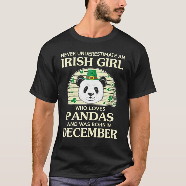 Lucky Irish Girl Who Lieben Pandas Saint Patrick T-Shirt (Vorderseite)