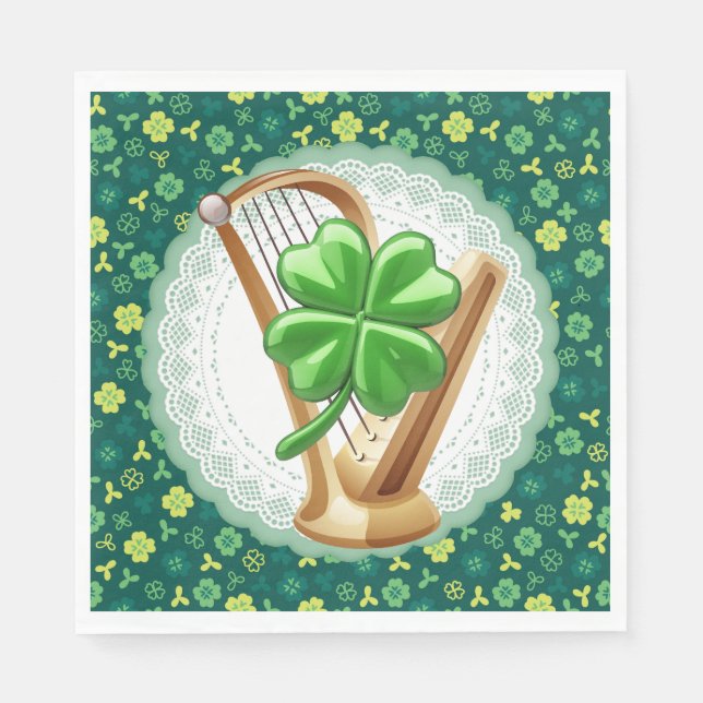 Lucky Irish Harp Napkins Serviette (Vorderseite)