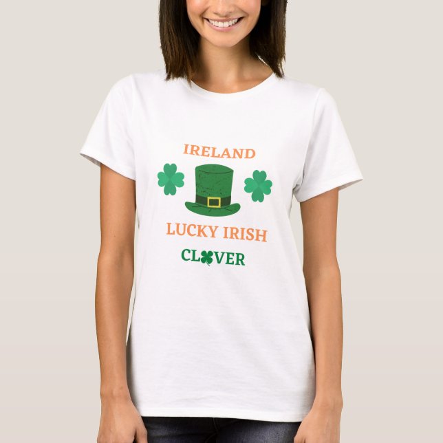 Lucky Irish Klee Irland T - Shirt (Vorderseite)