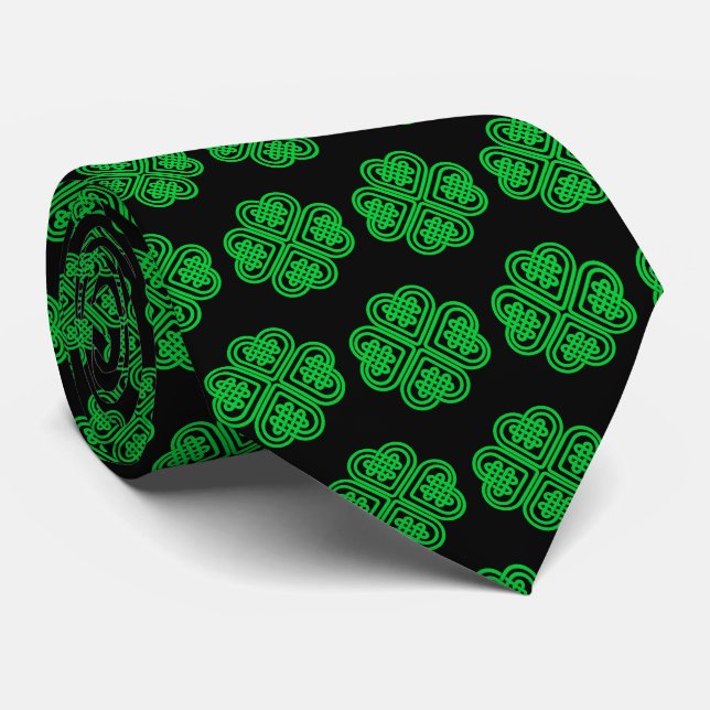 Lucky irish Kleeblatt Celtic Liebe Krawatte (Gerollt)