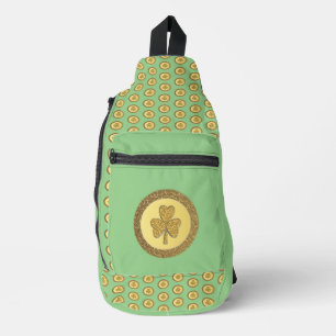]Lucky Irish Kleeblatt Gold Coin Crossbody Bag