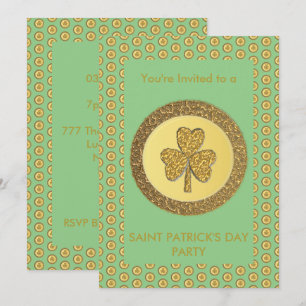 Lucky Irish Kleeblatt Gold Coin Einladung