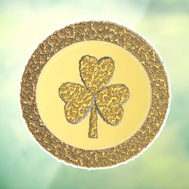 Lucky Irish Kleeblatt Gold Coin Fensteraufkleber (Blatt 3)