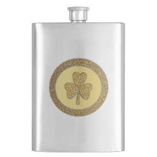 Lucky Irish Kleeblatt Gold Coin Flachmann
