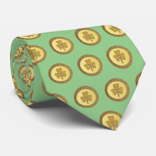 Lucky Irish Kleeblatt Gold Coin Krawatte