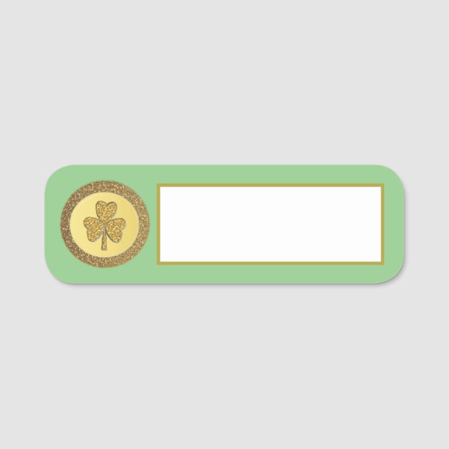 Lucky Irish Kleeblatt Gold Coin Namensschild (Vorderseite)