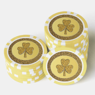 Lucky Irish Kleeblatt Gold Coin Pokerchips