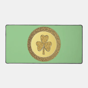 Lucky Irish Kleeblatt Gold Coin Schreibtischunterlage