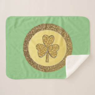 Lucky Irish Kleeblatt Gold Coin Sherpadecke