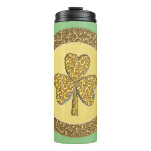Lucky Irish Kleeblatt Gold Coin Thermosbecher