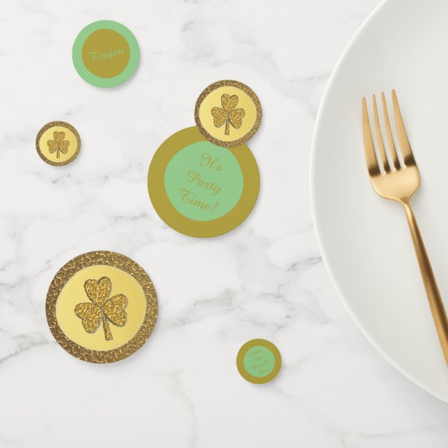 Lucky Irish Kleeblatt Gold Counter Custom Konfetti (Gruppe)