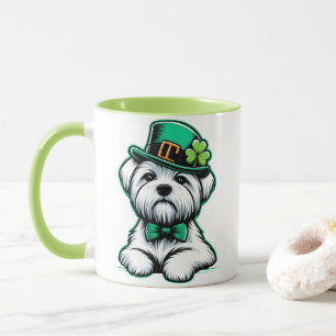 Lucky Irish Kleeblatt Maltese Dog St Patricks Day Tasse